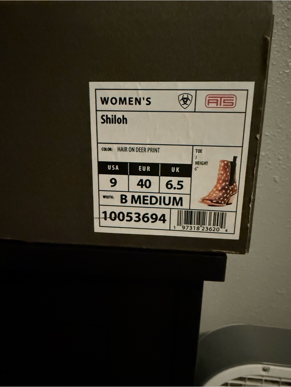 Ariat Brown and White Spotted Chelsea Ankle Boots - Picture 5 of 7
